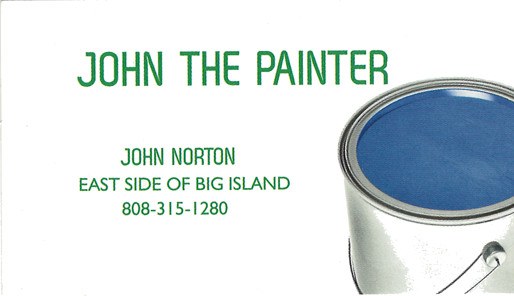 Business card for John the Painter, John Norton
