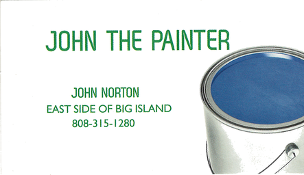 Business card for John the Painter, John Norton